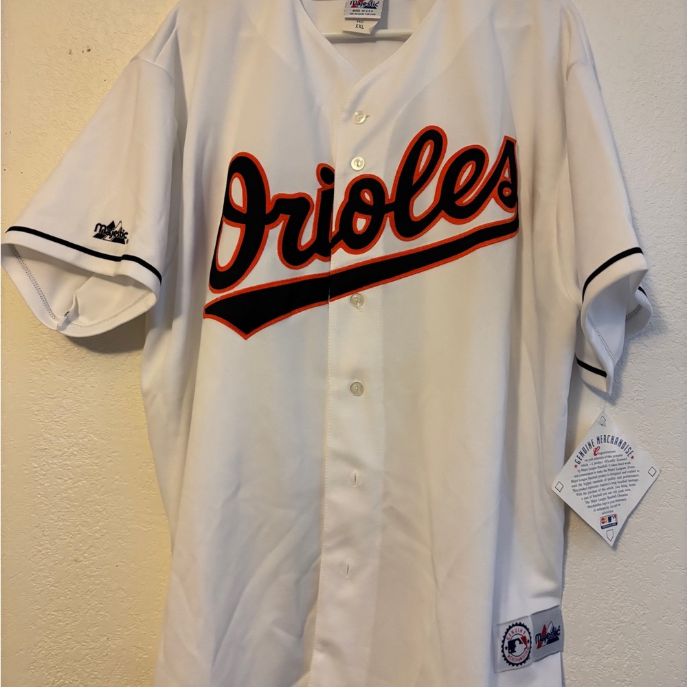 MLB Orioles White and Orange Jersey